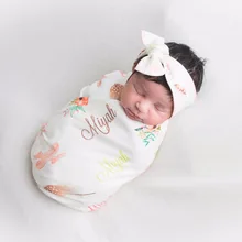 Пеленка для сна младенческой ребенка пеленать одеяло мягкие муслин обёрточная бумага повязка на голову комплект