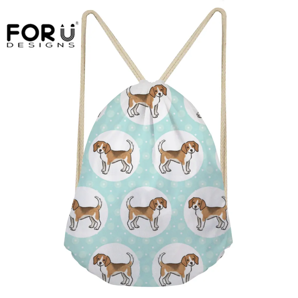 Forudesigns сумка с Кулиской спортивные сумки Beagles Pet напечатанная собака спортивная