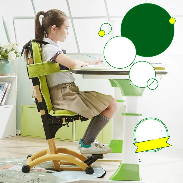Foot pedal lifting children sitting chair posture correction chairin