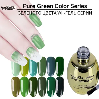 

Luxury Finger Green Colors 15ml UV Gel Nail Polish Varnish GelLak Soak Off Semi Permanent Lacquer Gelpolish Nails Art Primer Top