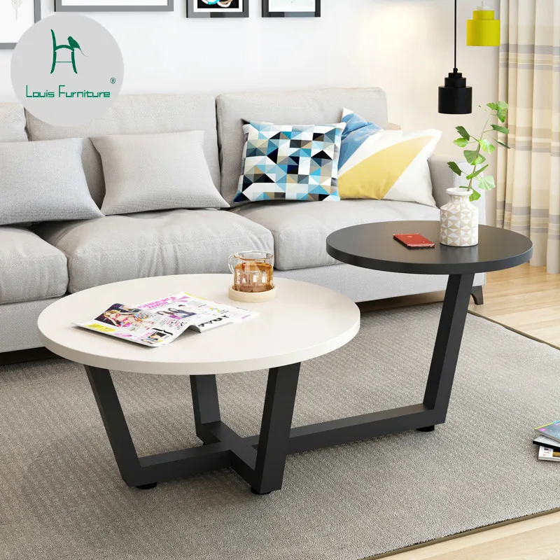 

Louis Fashion Sofas Tables Nordic Modern Simple Tempered Glass Small Apartment Living Room Simple Creative Balcony