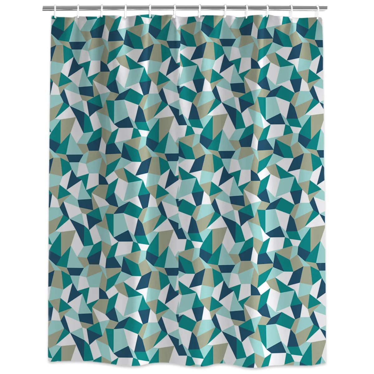 

Nordic Style Geometic Green Shower Curtain Decorative Fabric Shower Curtain Bath Products Bathroom Decor with Hooks