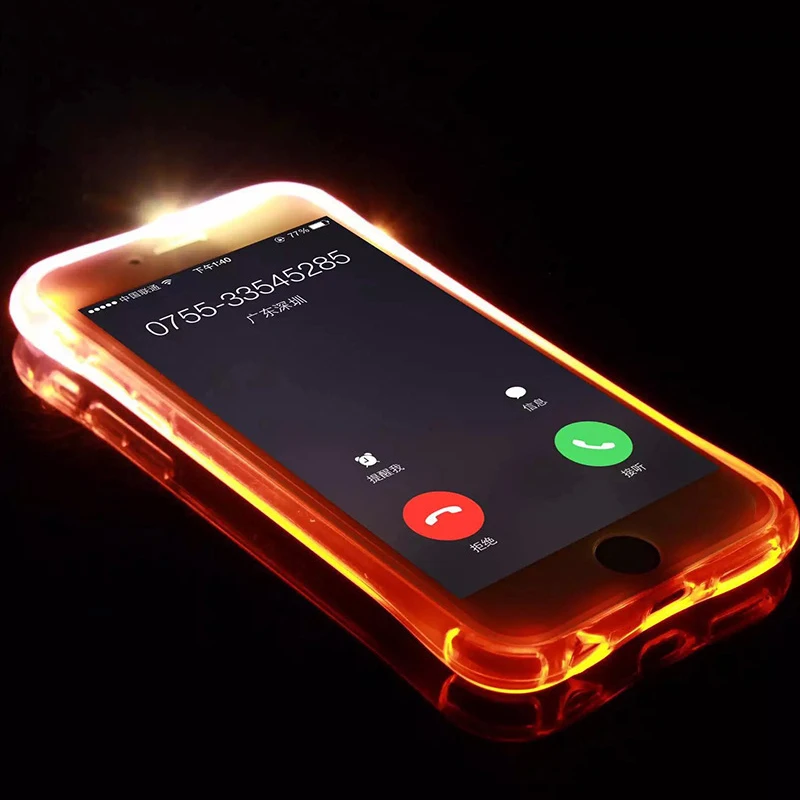 

Transluscent Soft Cover Case with LED Backlight Protect Shell for iPhone 6/6S Plus 7/8 Plus iPhone X XJ66