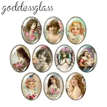 Пресвязанные Девы Марии Ангел 10 шт смешанные 13x18 мм/18x25 мм/30x40 мм овальные фото стекло кабошон демонстрационная плоская задняя часть делая результаты TB0081