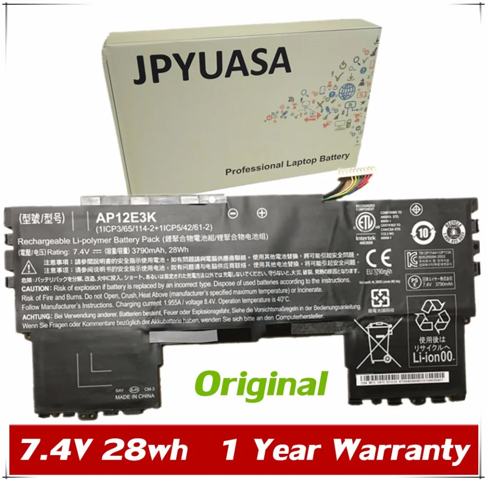 

JPYUASA 7.4V 28wh Laptop Battery AP12E3K For ACER Aspire S S7 191 Ultrabook 11-inch 1/CP3/65/114-2+1/CP5/42/61-2 11CP5/42/61-2