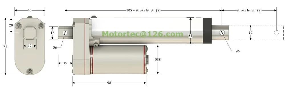 300 мм Ход 100 мм/сек. скорость 1500N 150 кг грузоподъемность heavy duty 12V 24V линейный привод двигателя