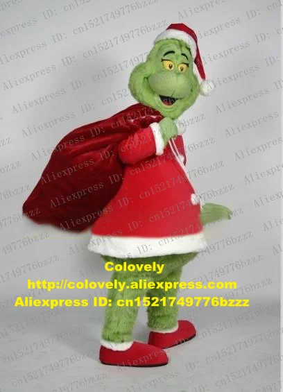 

Christmas Xmas Grinch Mascot Costume Adult Cartoon Character Outfit Suit Wedding Ceremony Routine Press Briefing zz7304