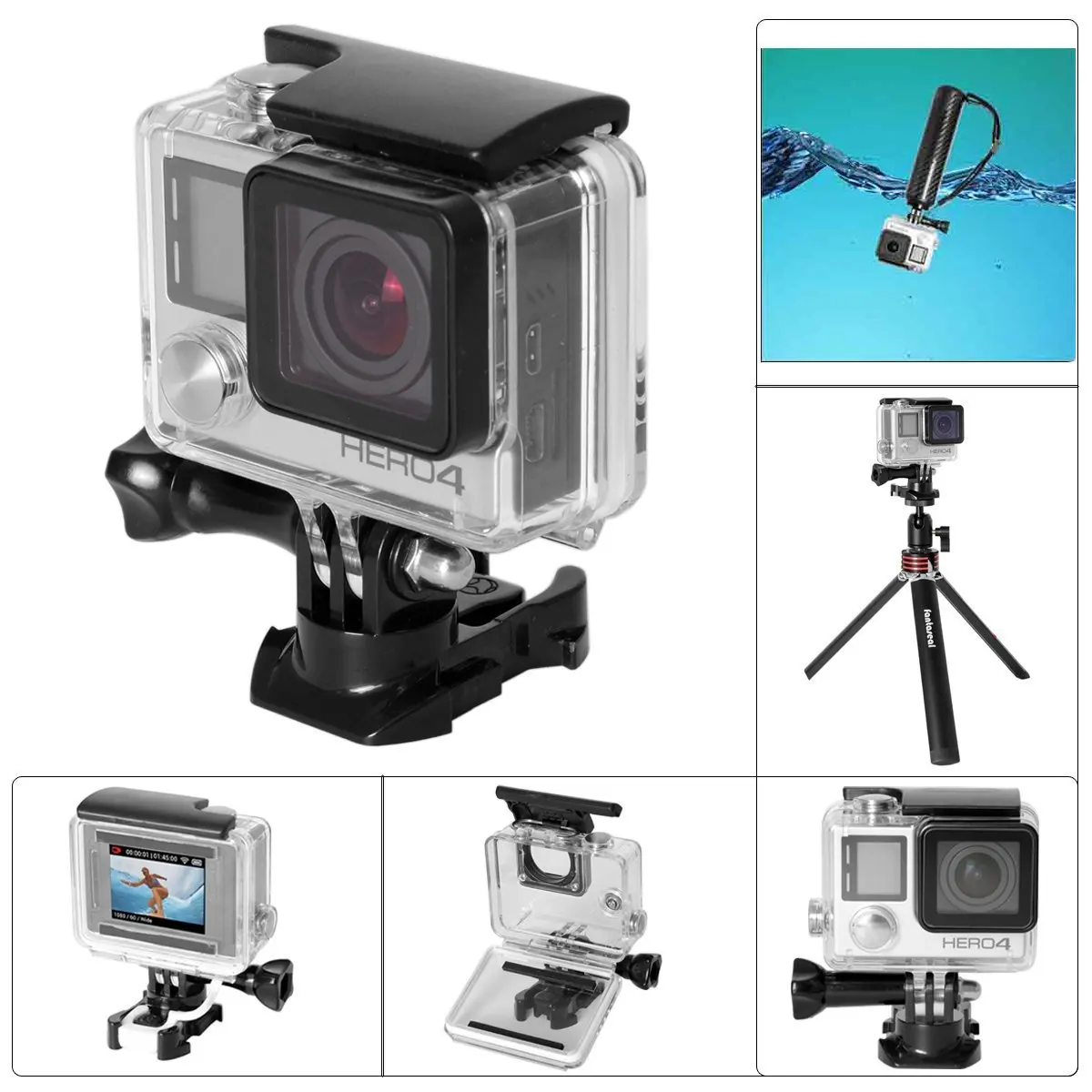 [Biostore] gopro hero 4 3 + Спортивная камера высокое проникновение прозрачный подводный 45 м