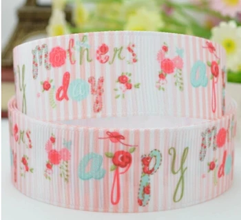 

2015 Top Fashion Mother's Day Ribbon 7/8" Mother's Day SymbolPrinted Grosgrain Ribbon 100yards