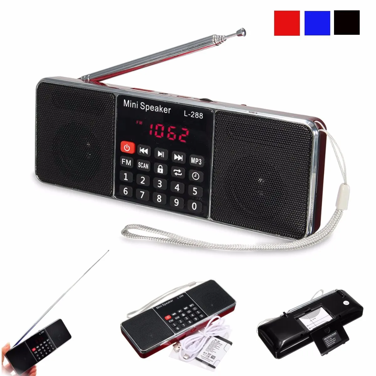 Высокое качество lcd FM радио мини портативный стерео динамик MP3 музыкальный плеер Micro TF карта USB звуковые колонки AUX DC 5 В