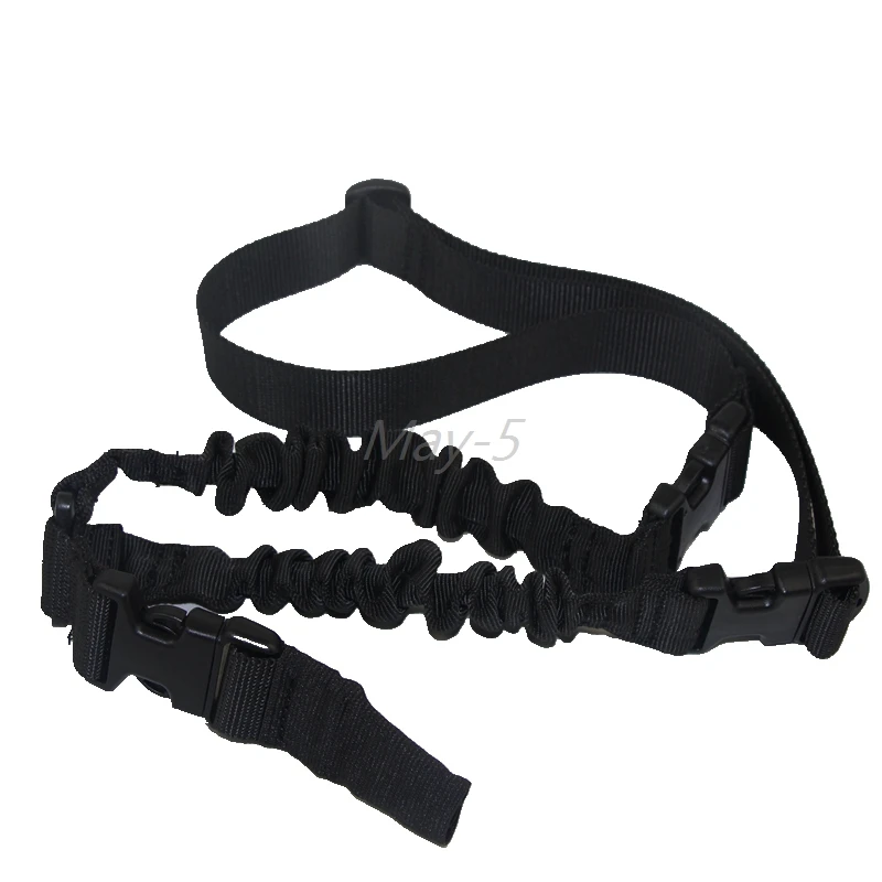 

Black Tactical 1 One Single Point Bungee Rifle Gun Sling w/ QD Buckle 1000D Nylon USA One Point Gun Sling for Shooting Outdoor