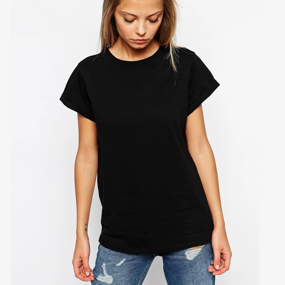 Black womens t shirts plain