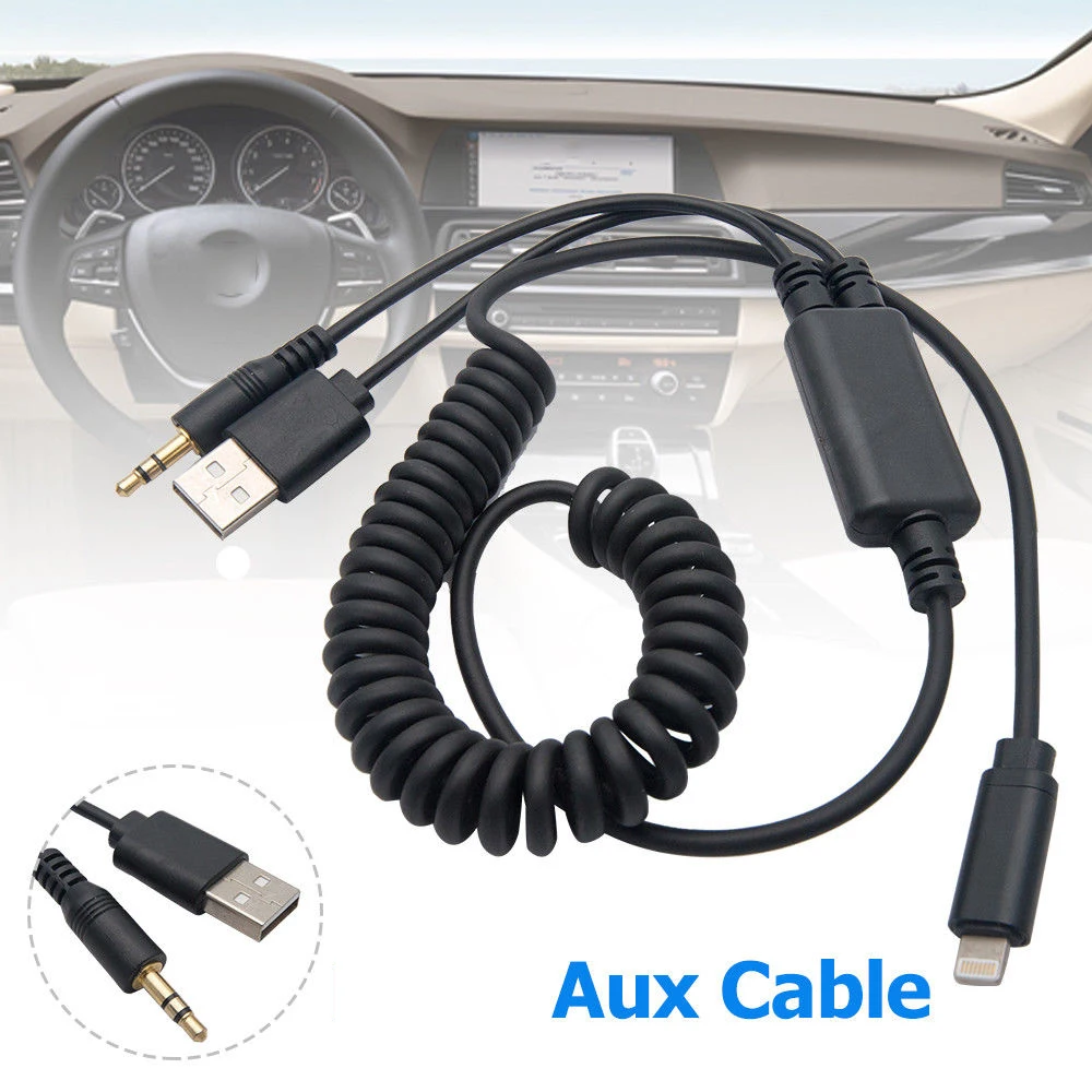 ELONN Compatible iPod iPhone USB AUX Audio Interface Y Cable for BMW and Mini 