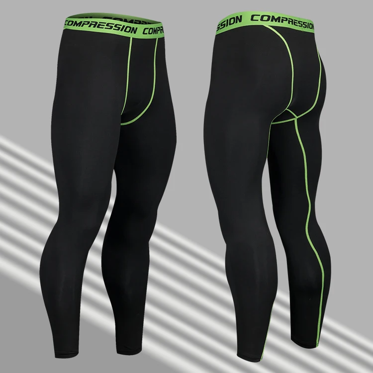 high quality Men Gym Compression Slim Tight Base Layer Sports Leggings Running Pants Trousers