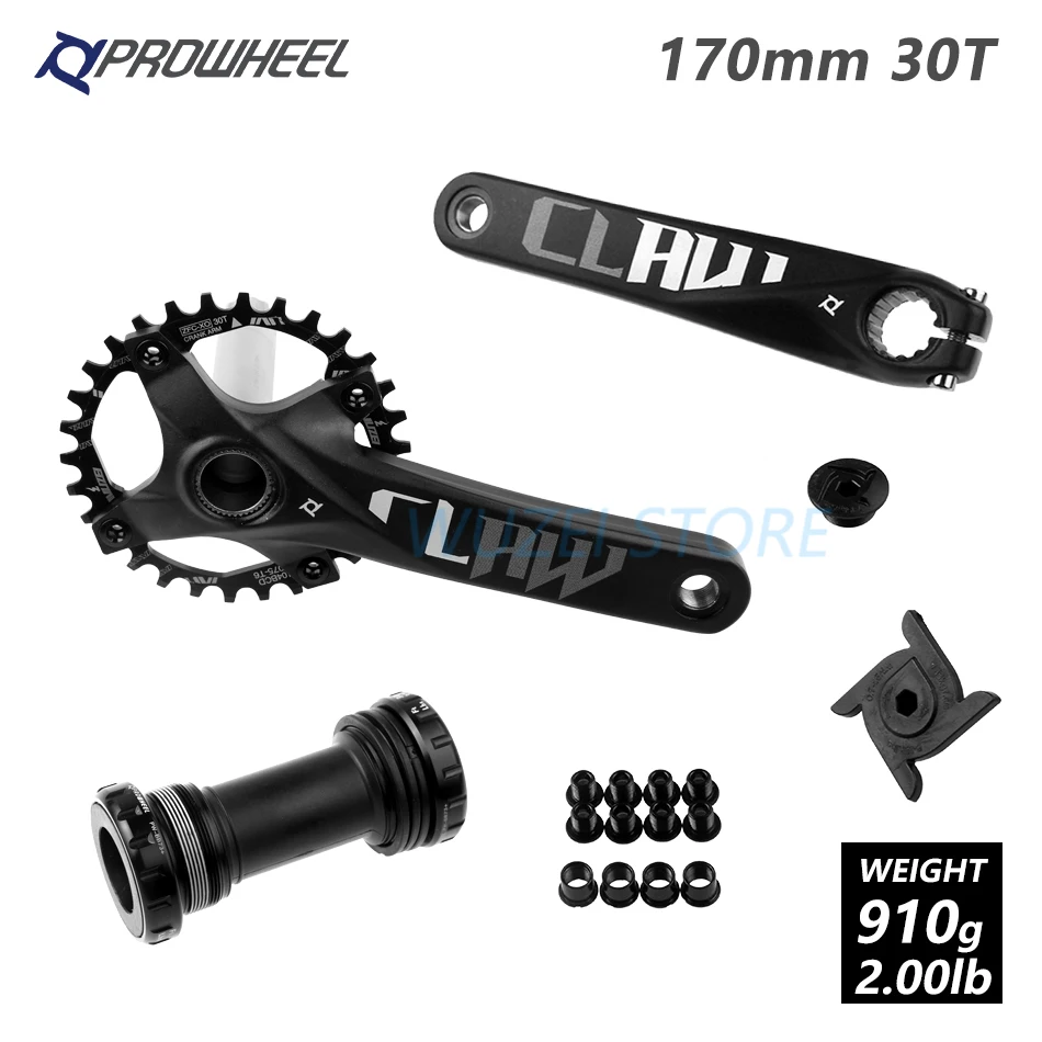 Prowheel 104 BCD mtb велосипед кривошипно 170/175 мм/30/32/34/36/38 T Круглый Звездочка с каретка BB шатун для горного велосипеда - Цвет: 170 Black 30T and BB