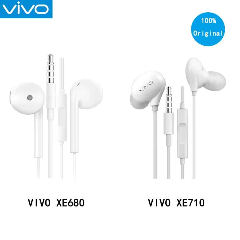 

New VIVO Earphone with microphone 3.5mm Plug Wired control headsets In-Ear style for VIVO X9plus X20 X21 X23 Nex XE710/XE680