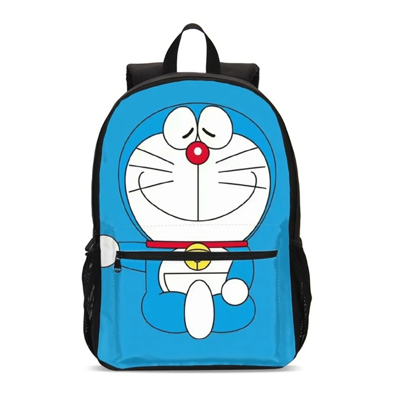 Новые школьные сумки 3D принты Doraemon школьный рюкзак для девочек мальчиков ортопедический школьный рюкзак рюкзаки Детский Школьный рюкзак Прямая - Цвет: Синий