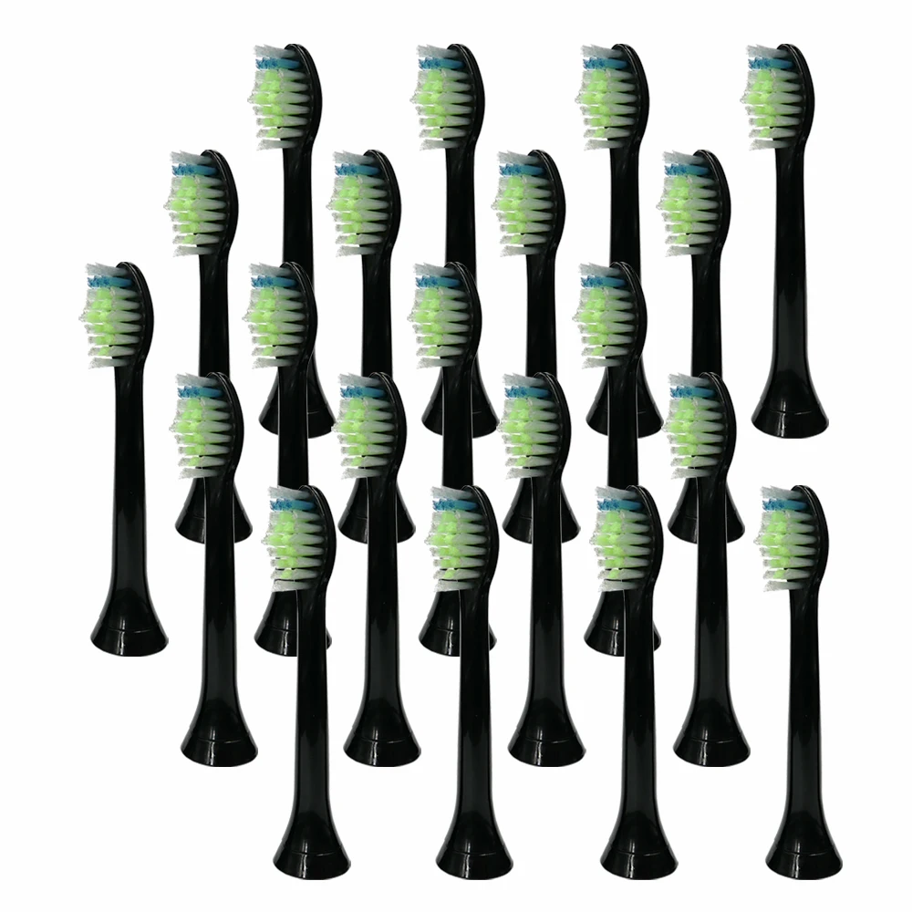 

20pcs Replacement Electric Toothbrushes Heads Soft HX6064 BLACK For Philips Sonicare Diamond Clean ProResult Healthy Clean