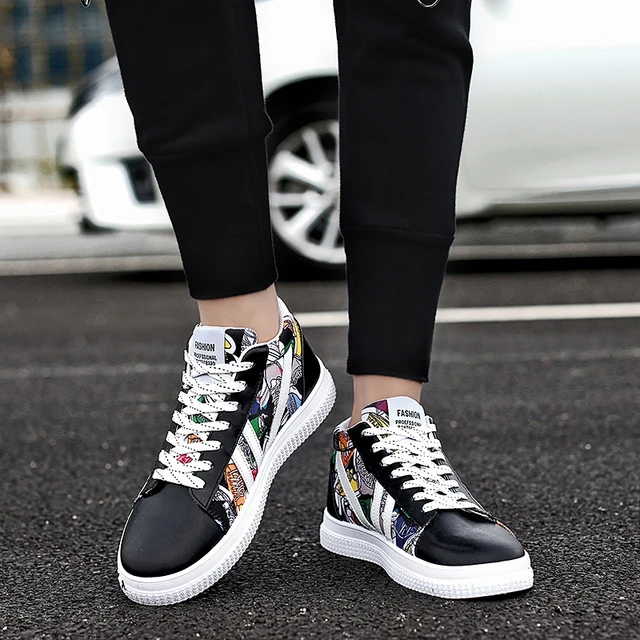 Buy Mens Brand Casual Fashion HighTop Black White