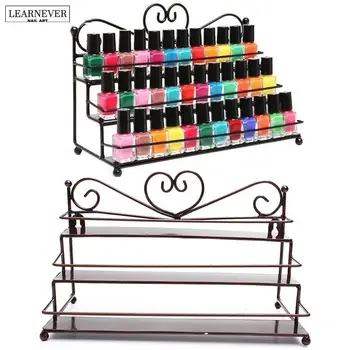 

4 Styles 3Tiers Metal Nail Polish Shelf Cosmetic Varnish Display Stand Holder Heart Design Women Makeup Wall Rack Organizer Case