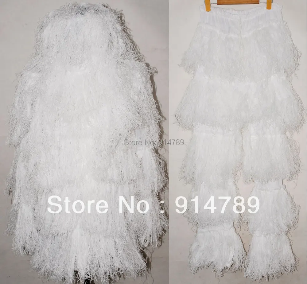 Камуфляжный сетчатый GHILLIE костюм с винтовкой снежный камуфляж-32563