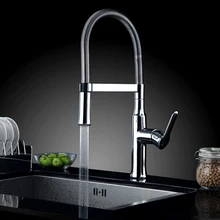 Freies verschiffen Pulldown Frühjahr Küche Wasserhahn Heißen und Kalten messing Verchromt Wasserhahn Mischer Waschbecken Einhebel torneira