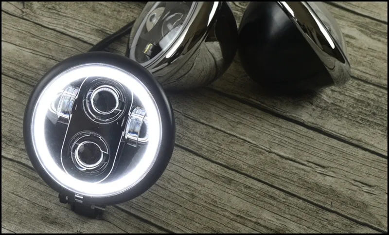 Круглый 5,75 дюймовый универсальный Винтаж мотоцикл кафе фара головного света для гоночного мотоцикла мотоцикл передний свет Дальний свет