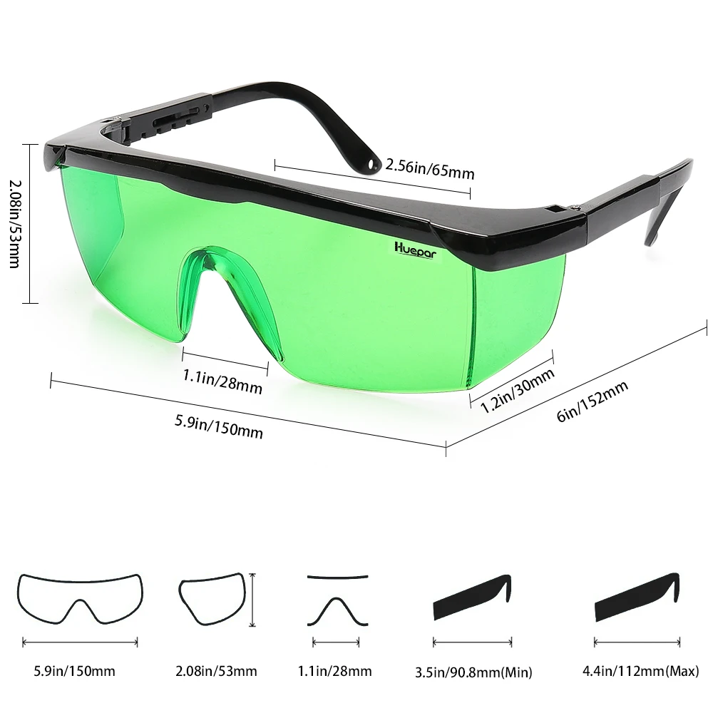 Huepar самонивелирующийся Профессиональный зеленый луч перекрестный лазер 360 градусов с импульсными режимами+ Huepar зеленые лазерные улучшенные очки