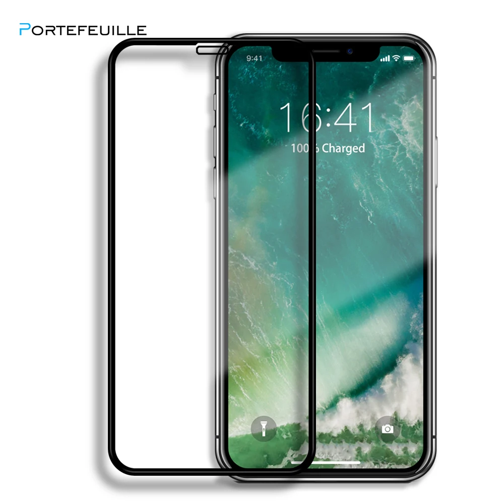 Защитное стекло Protefeuille 5D закаленное для IPhone 7 6 8 s Xs max S Plus XR X|Защитные стёкла и