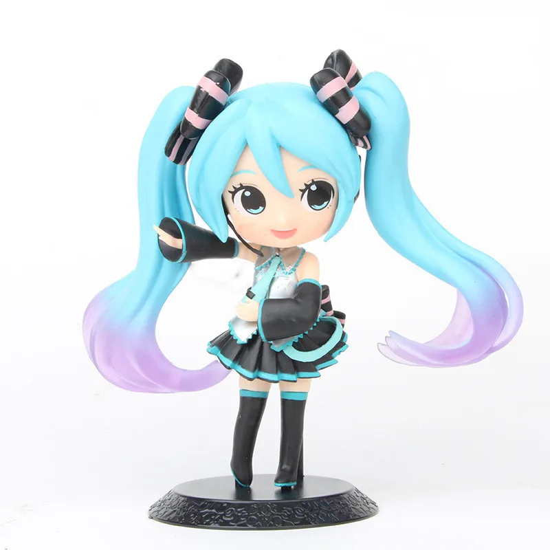 

5" Hatsune Miku Charm Girl Creative Cartoon Decoration Holiday Gift PVC Action Figure Collectible Model Toy OPP 14CM B2048
