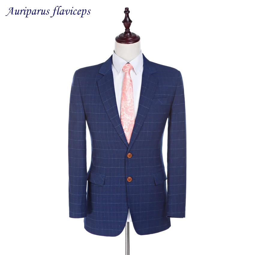 

Damier Check Jacket Notched Lapel Worsted Wool Jacket 2 Buttons Groom Tuxedos Custom Made Suit Suit Jacket 1 Piece Blazer