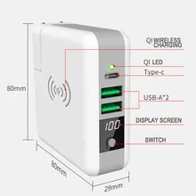 Qi Wireless Charger Portable Power Bank 6700Mah Type-C Wall Charger Adapter 5V 3A USB Charging for IPhone X 6S Plus Samsung S9