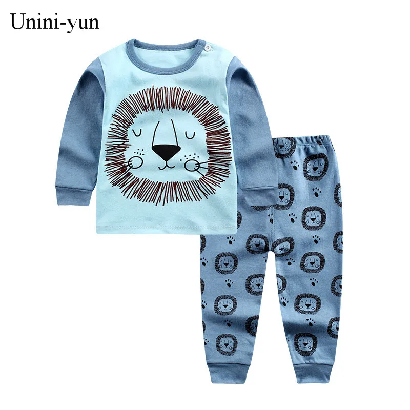 

[Unini-yun]Children's Suit Baby Boy Clothes Set Cotton Fashion Brand Infant Sets For Newborn Cute Cartoon Baby Boy Girl Clothing
