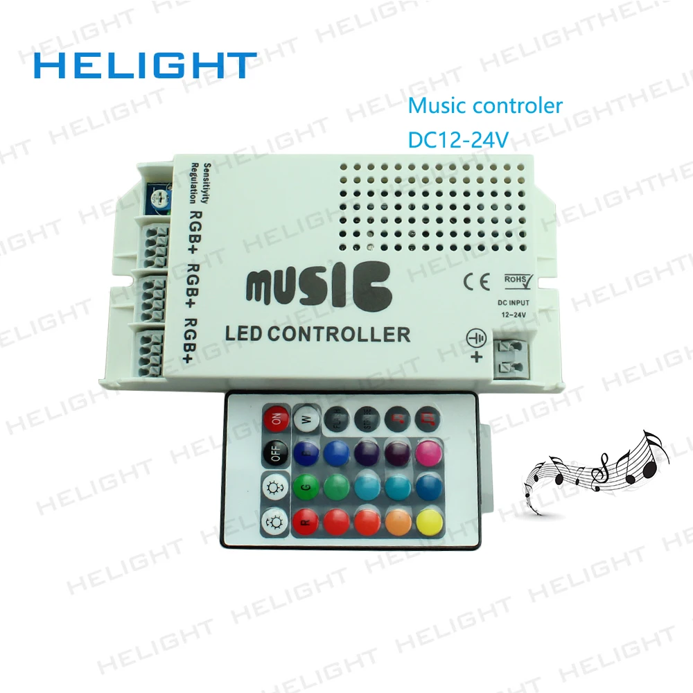 DC12-24V 24 клавиши музыкальный контроллер ИК Удаленный rgb-контроллер звуковой чувствительный для 3528 5050 Светодиодные полосы света музыкальный контроллер