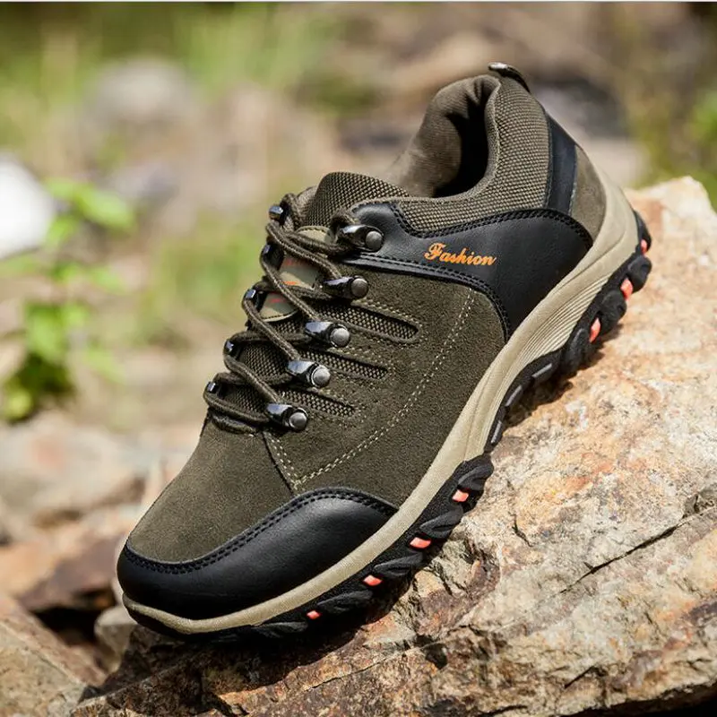 Suede Leather Multi terrain Outdoor Sports Sneakers Man Hiking Shoes ...