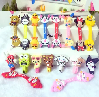 

50pcs/lot Earphone Winder Cable Cord Organizer Holder for iPhone MP5 Multi-styles Cute Cartoon Cable Ties Cord for Headphones