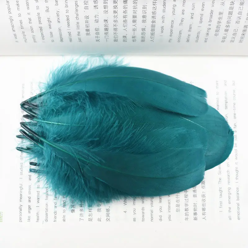 20 шт Высокое качество натуральные разноцветные гусиные перья для рукоделия plume13-18cm вечерние перья для самостоятельного изготовления ювелирных изделий украшения для дома - Цвет: Lake blue