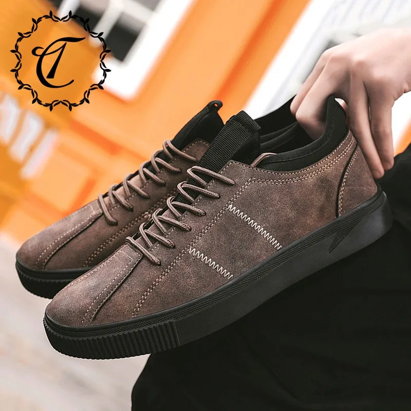 

CatriCa Male Designer Leather Men Shoes Fashion High Quality Trainers Chunky Brand Casual Sneakers 2019 Black Brwon Gray 2602
