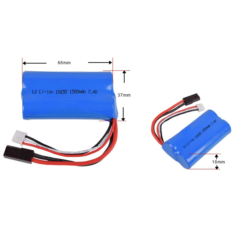 7 4 v 1500mah 15C 18650 Li Ion 5500 2P Plug Battery RC T640 F39 F49 T39 822 игрушечный аккумулятор с зарядным