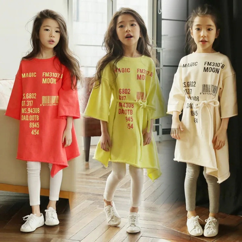 

New 2018 Brand Baby Kids Casual Letter Dress Toddler Irregular Dress Girls Summer Dress Parent Child Dress,2654