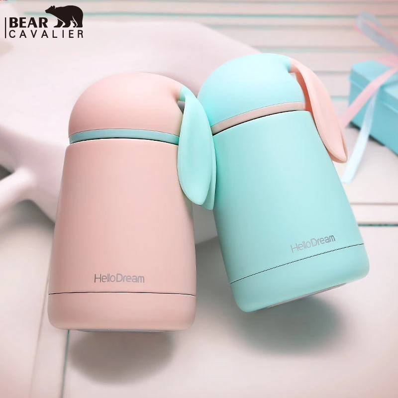 Bearcavalier ウサギサーモカップステンレス鋼子供魔法瓶水サーモマグかわいい熱真空フラスコ子タンブラー Thermos Bottle Kids Thermos Bottlevacuum Flask Aliexpress