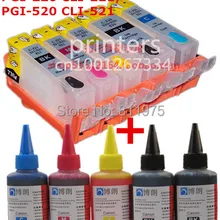 Для CANON IP3600 IP4600 IP4700 MX860 MX870 MP540 MP550 MP560 MP620 MP630 MP640 перезаправляемый картридж+ 5 цветов чернилами 500 мл