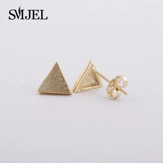 SMJEL 10 PCS-S019, милые модные,, ЩЕТОЧНЫЕ треугольные серьги-гвоздики, серьги для женщин, простые геометрические серьги, подарки