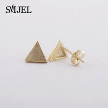 SMJEL 10 PCS-S019, милые модные,, ЩЕТОЧНЫЕ треугольные серьги-гвоздики, серьги для женщин, простые геометрические серьги, подарки