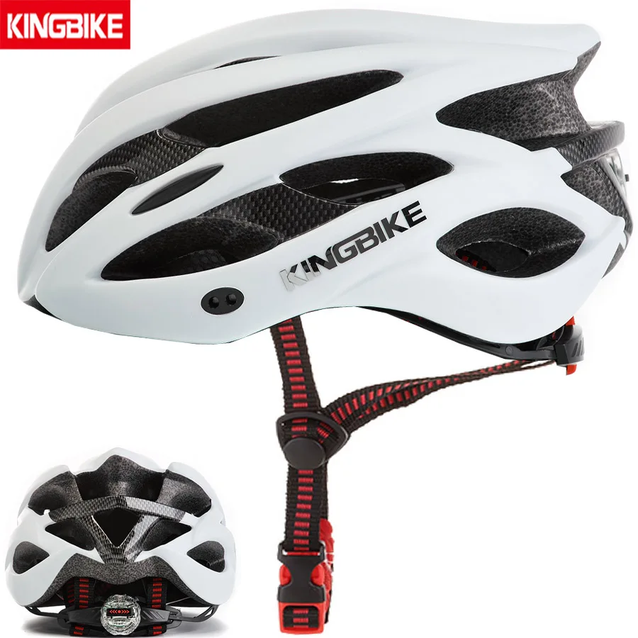 

KINGBIKE MTB Bicycle Helmets Green Ultralight EPS+PC Cycling Helmet Road Mountain With Sun visor taillight Men Women Bike Helmet