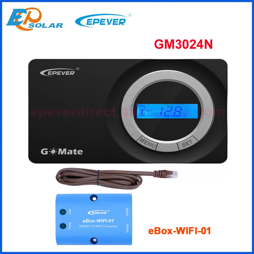 

Epever GM3024N GoMate Series Flush Mount PWM Solar Charger Controller 30A 12V/24V Solar Regulator Negative-ground RS485 Connect
