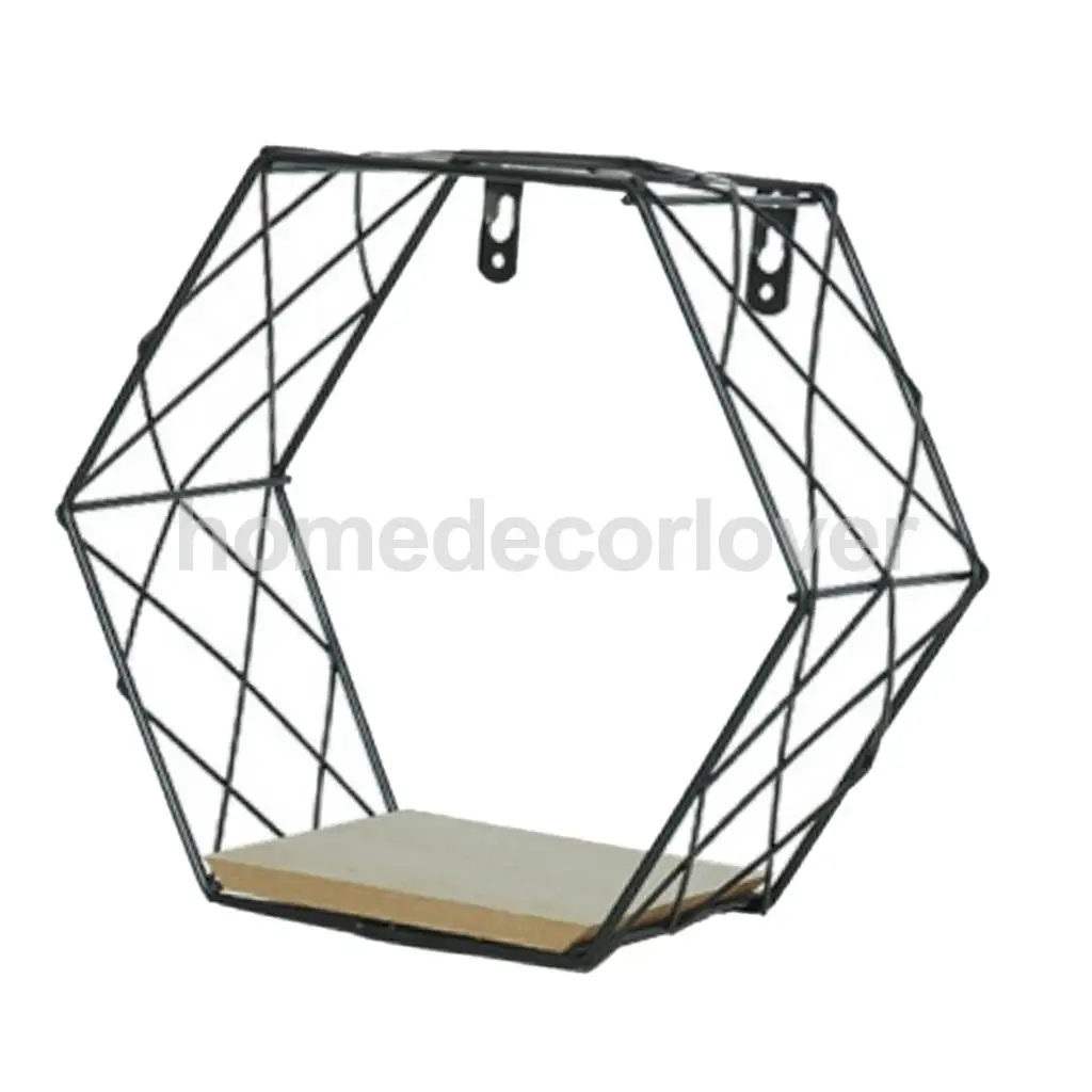 Wall Hexagon Shelf Float Holder Rack Storage Organizer Display Planter Pot Window Box Planter Container Case 8-10inch