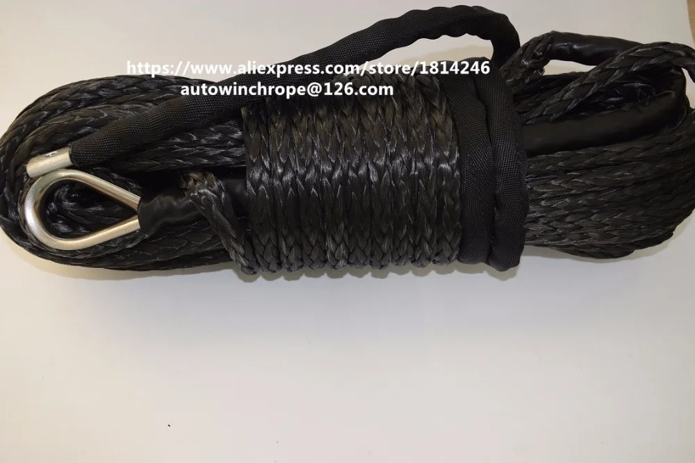 Black 12mm*30m Synthetic Winch Rope,Rope for ATV Winch,Off Road Rope