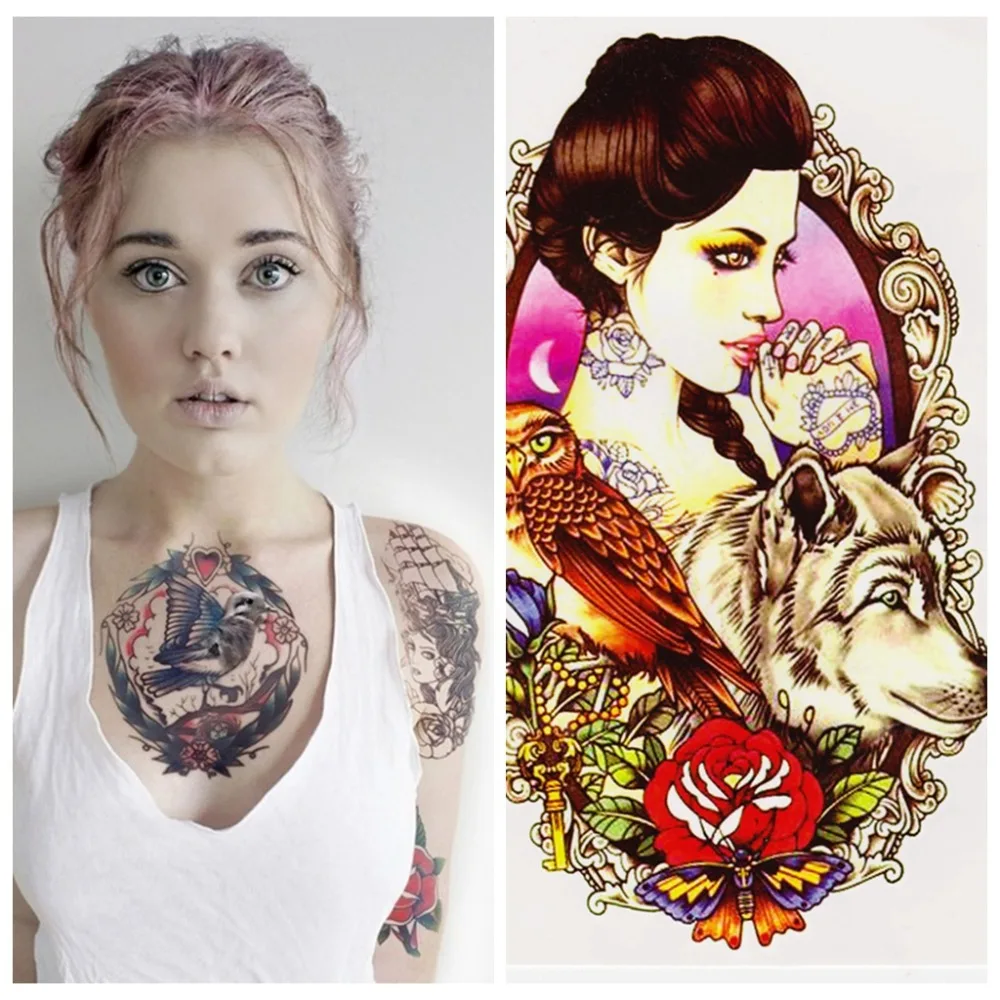 Large Temporary tattoos Sticker Sexy Woman Waterproof Tattoos Stickers