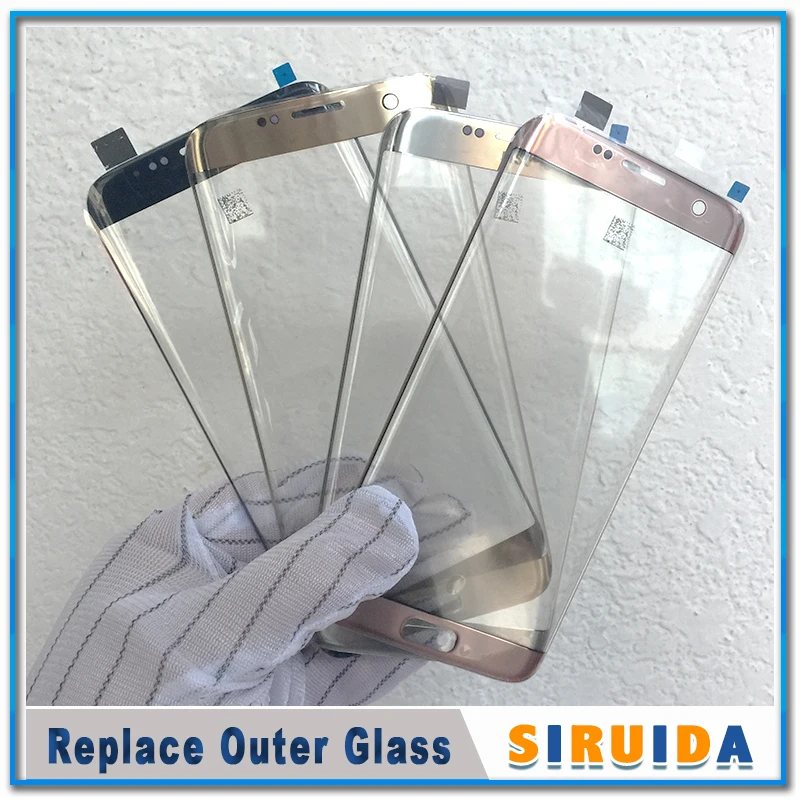 

Original S7edge Front Outer Glass Lens Cover replacement For Samsung Galaxy S7 Edge G935 G935F S7edge LCD Touch glass & Stickers
